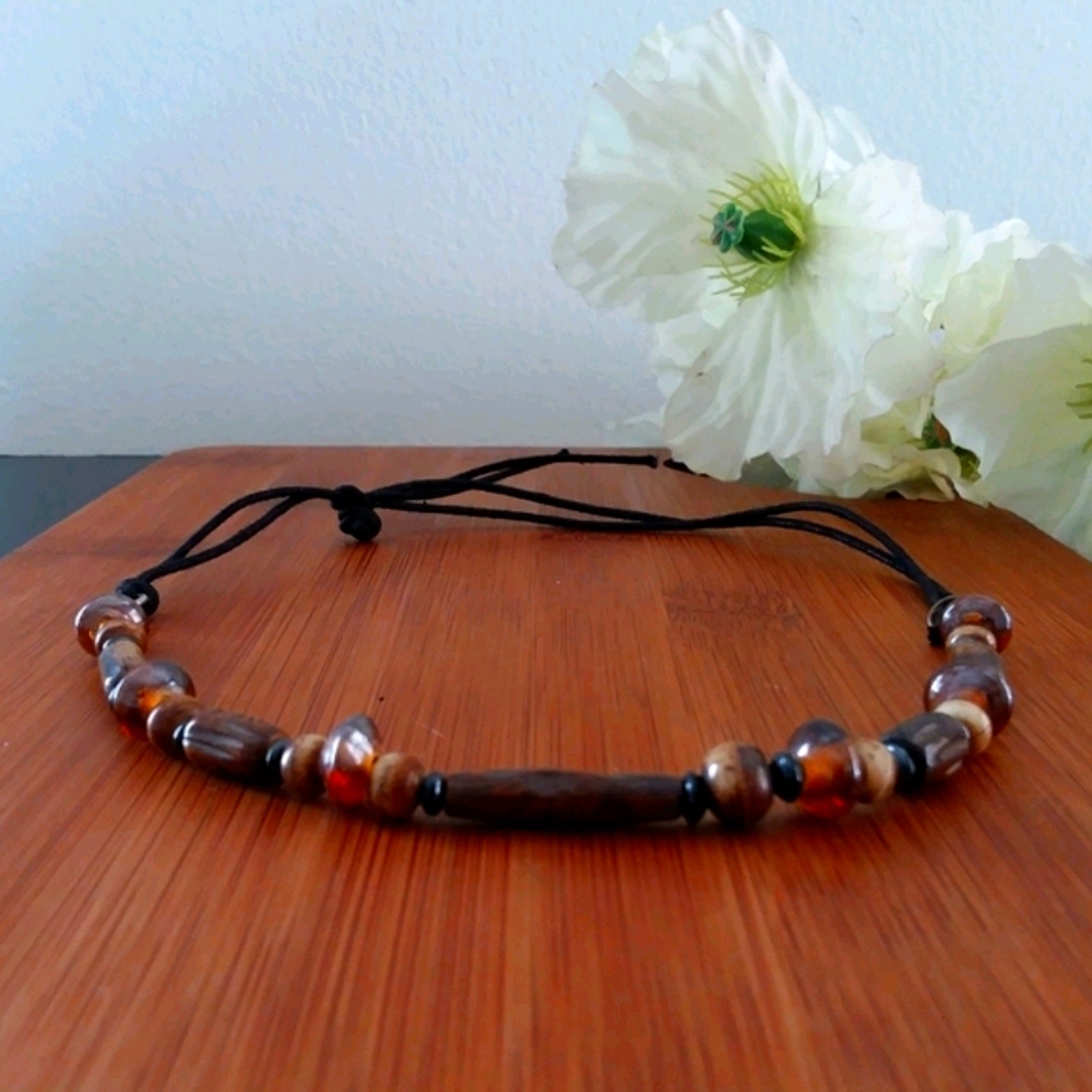 1PC Beautiful African Glass Bead Choker Necklace - Picture 3 of 9